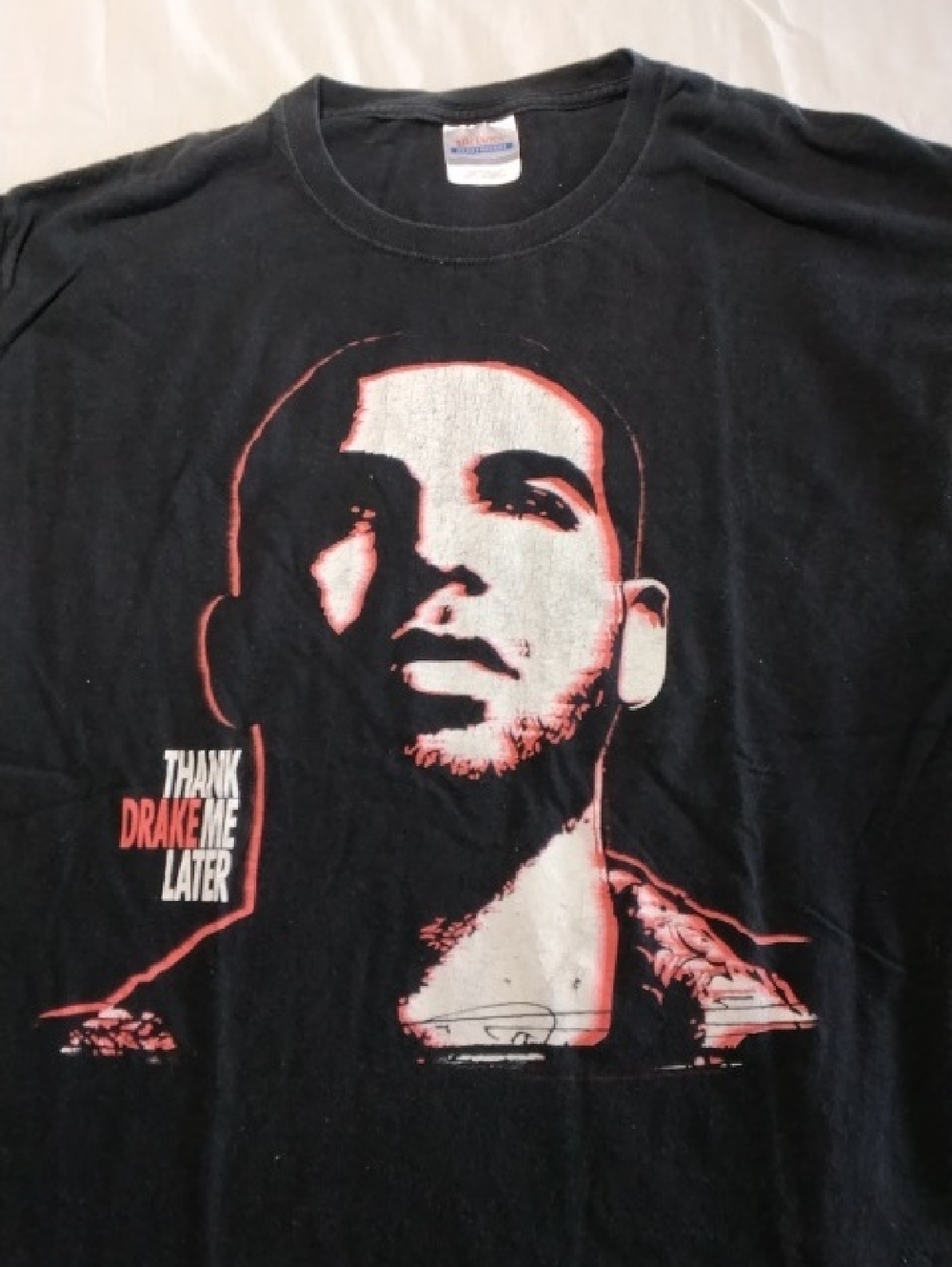 VTG Drake " Thank Me Later " Black Red White Graphic Tee , XL , $45